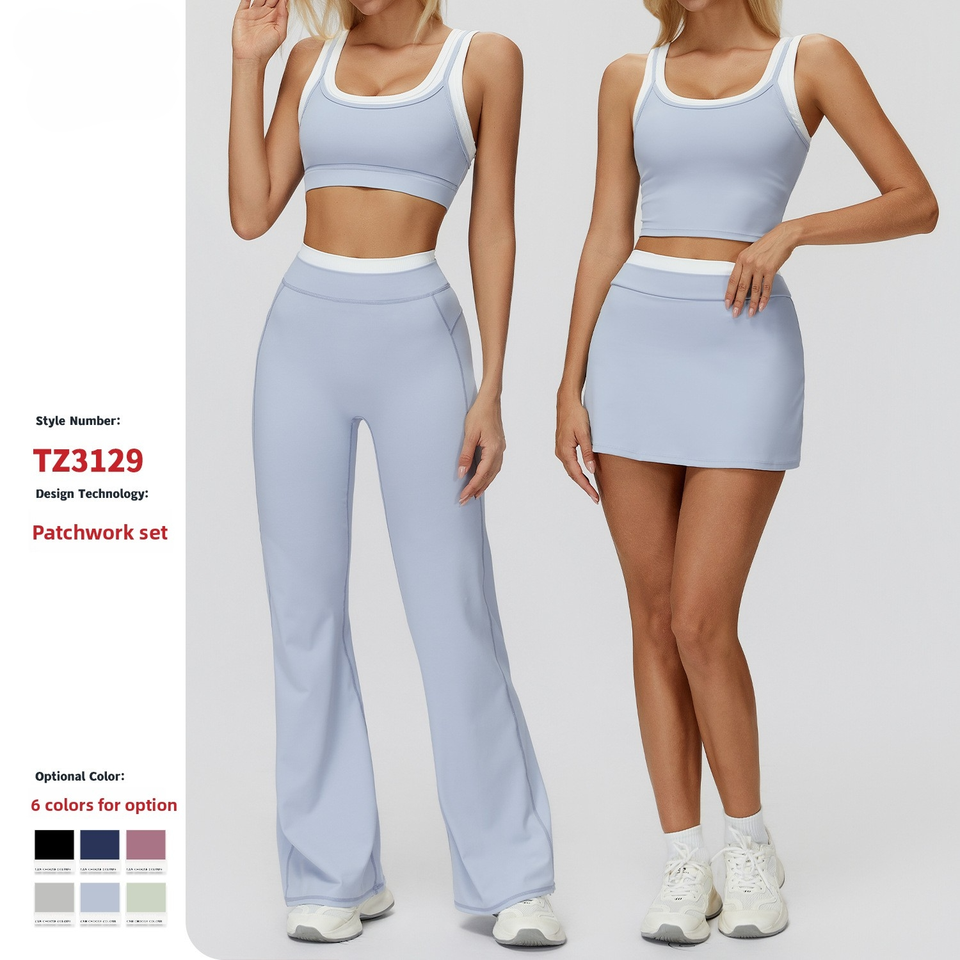 CloudSoft™ Color-Block Nude-Feel Yoga Set
