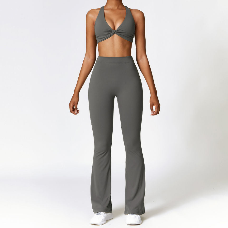 ZenFlow™ Twist-Front Strappy Yoga Set