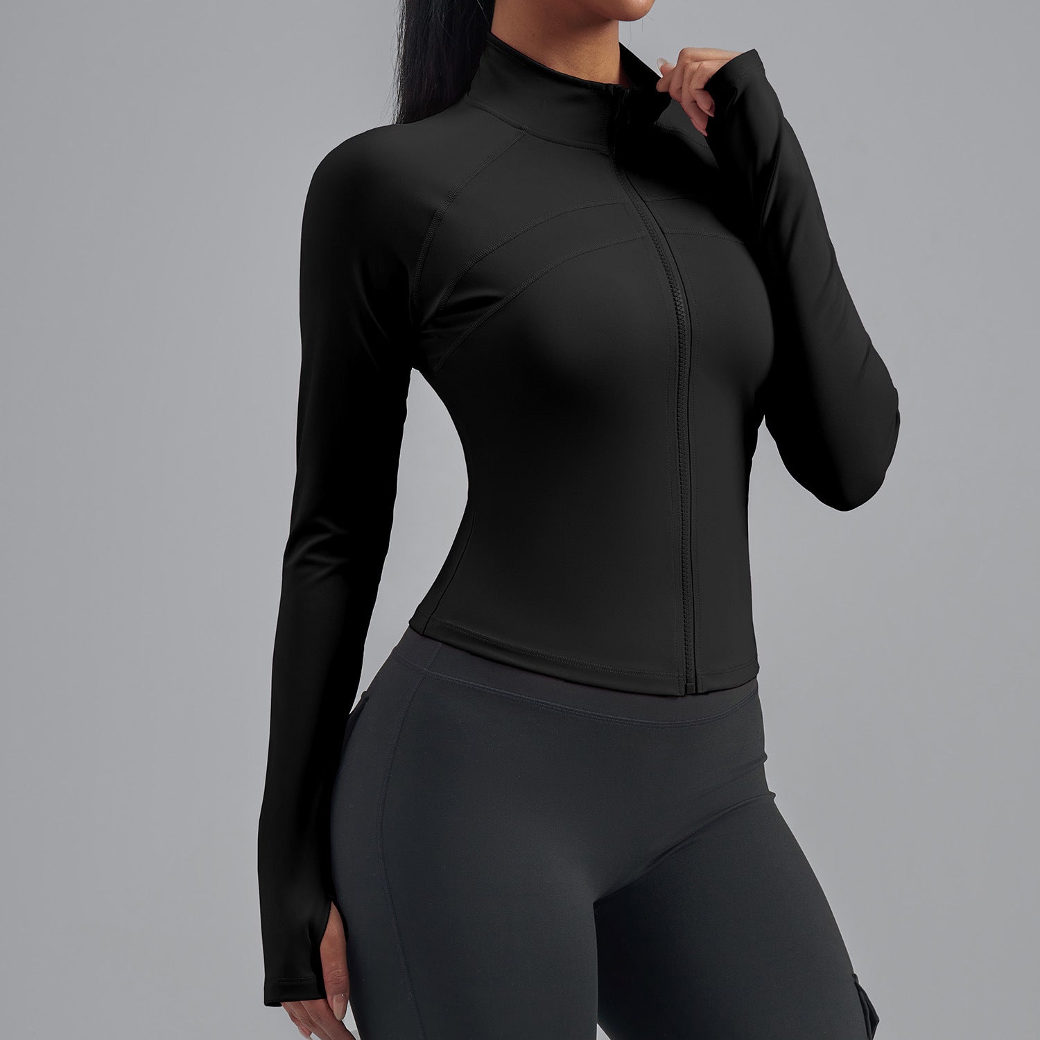 Elastic Tight Fitting Exercise Slimming Yoga Jacket
