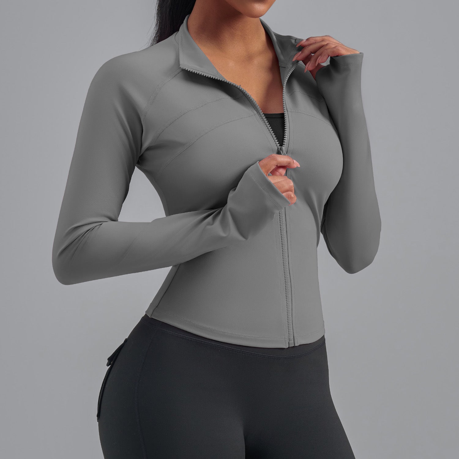 Elastic Tight Fitting Exercise Slimming Yoga Jacket