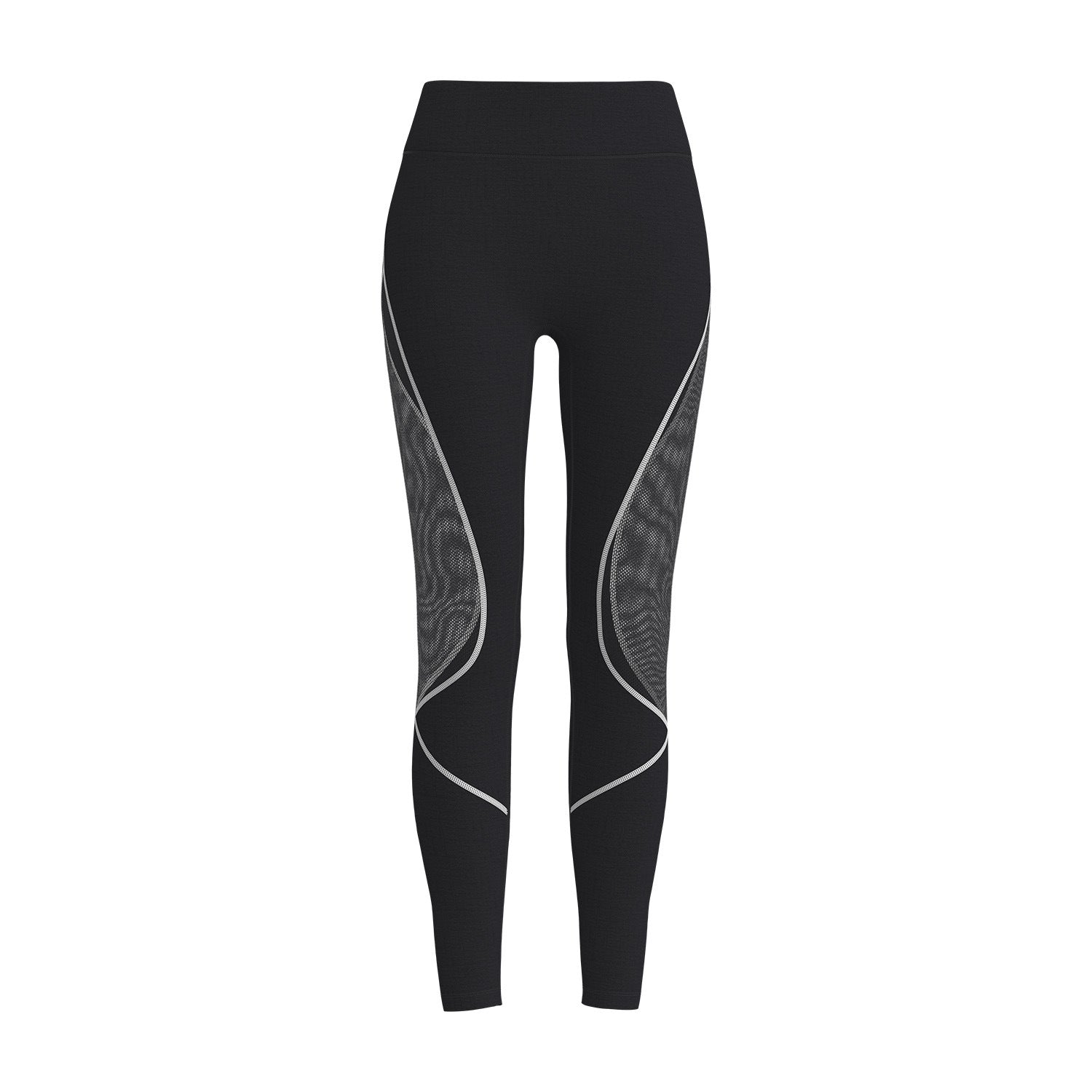 Color Blocked Mesh High Waisted and Hip Lifting Yoga Pants